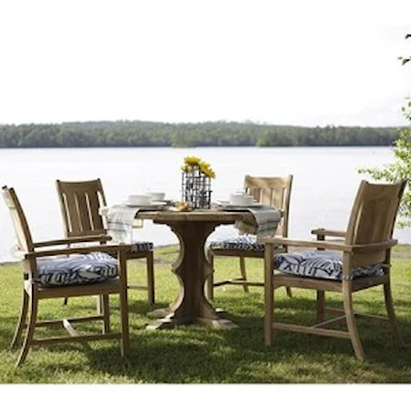 5 Piece Dining Set with Round Pedestal Table